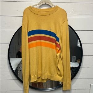 Outerknown Men's Yellow Nostalgic Sweater with Vibrant Stripes